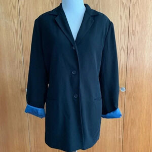 GEORGE Three Button Longline Boyfriend Lined Blazer Size 11/12 Front Pockets